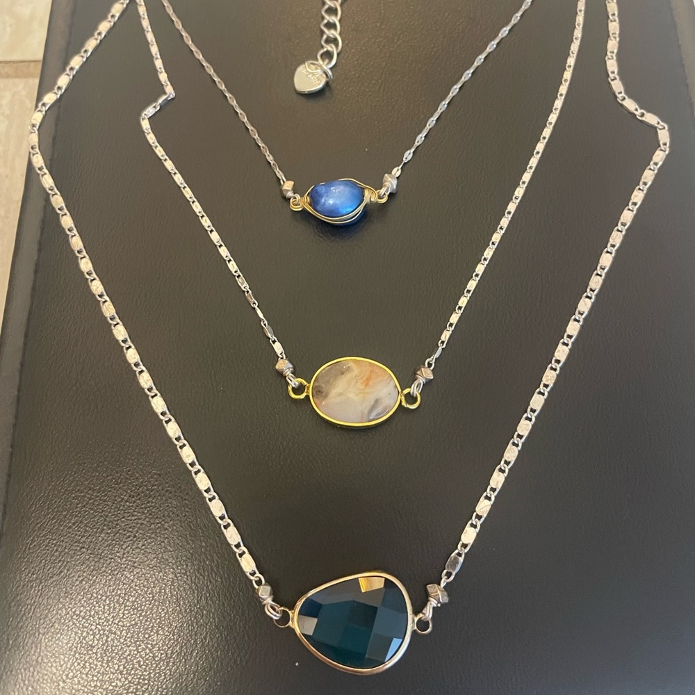 Elegant Silver and Gold Layered Necklace Set by Nakomol
